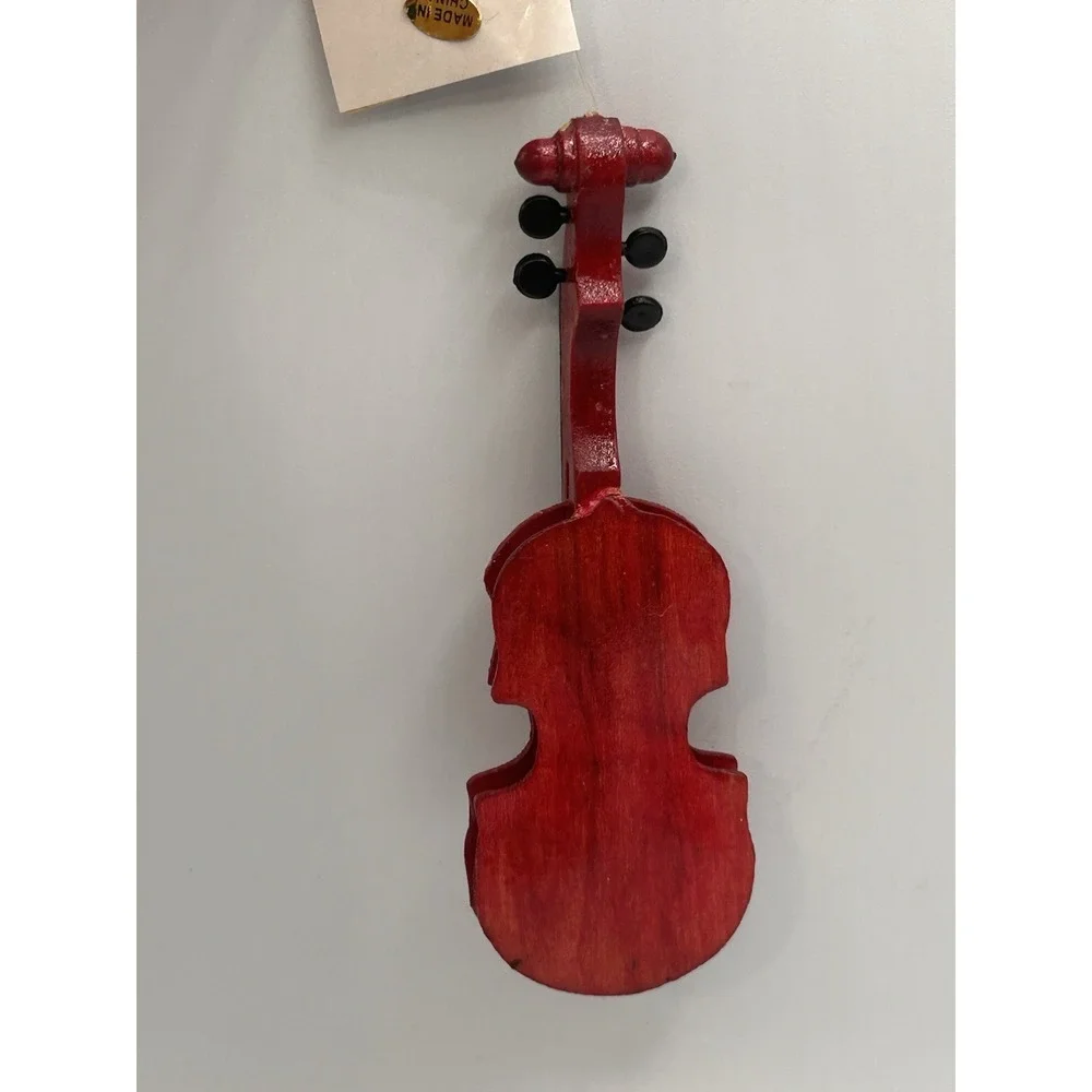 Vintage Kurt S Adler Wooden‎ Violin Christmas Ornament W2583